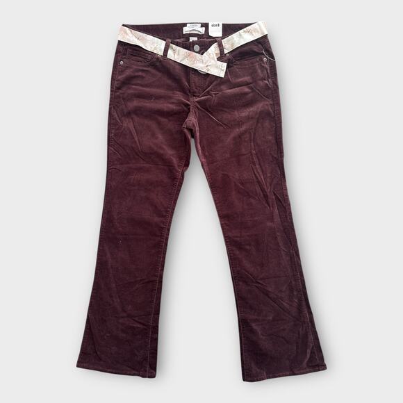 Vintage Y2K Old Navy Brown Stretch Velour Pants Size 8 Deadstock NWT Low Rise